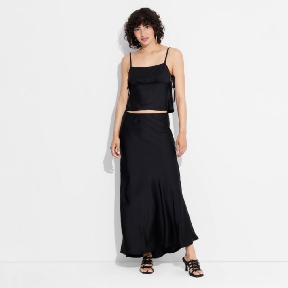 Black Silk Maxi Skirt